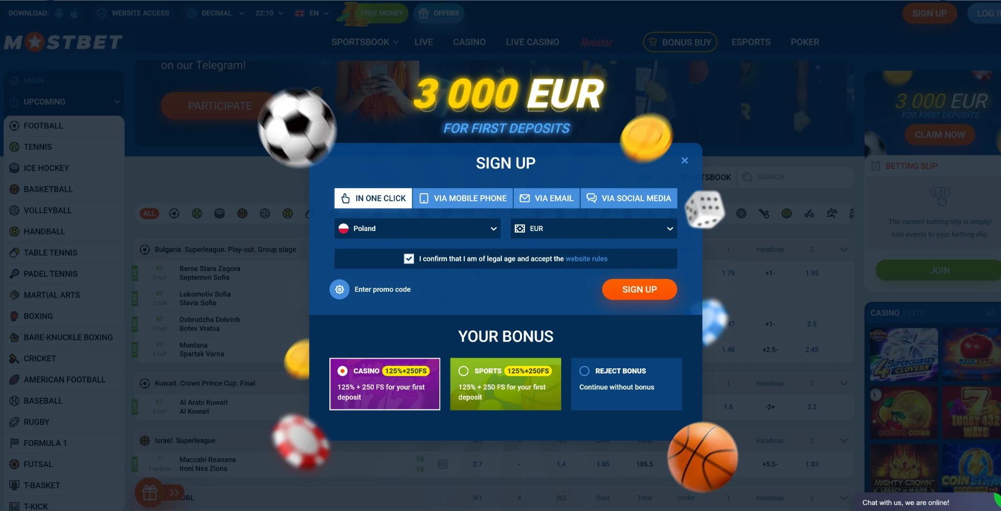 Mostbet registration